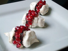 Meringues with Chocolate and Pomegranate