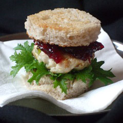 Mini Turkey Burgers with Cranberry and Sloe Gin Sauce